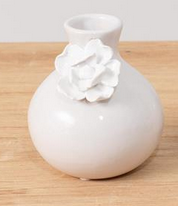 3-D White Mini Floral Vase