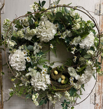 Custom Nesting Hydrangea Wreath