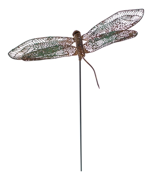 Patina Finish Dragonfly Stake