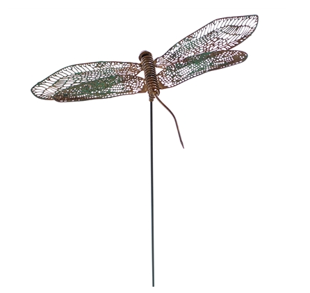 Patina Finish Dragonfly Stake