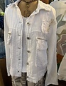 Look Mode Zip Pocket Linen Raw Edge Jacket By: Look Mode