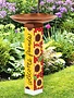 Playful Sunflowers Peace Pole Bird Bath