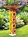 Playful Sunflowers Peace Pole Bird Bath