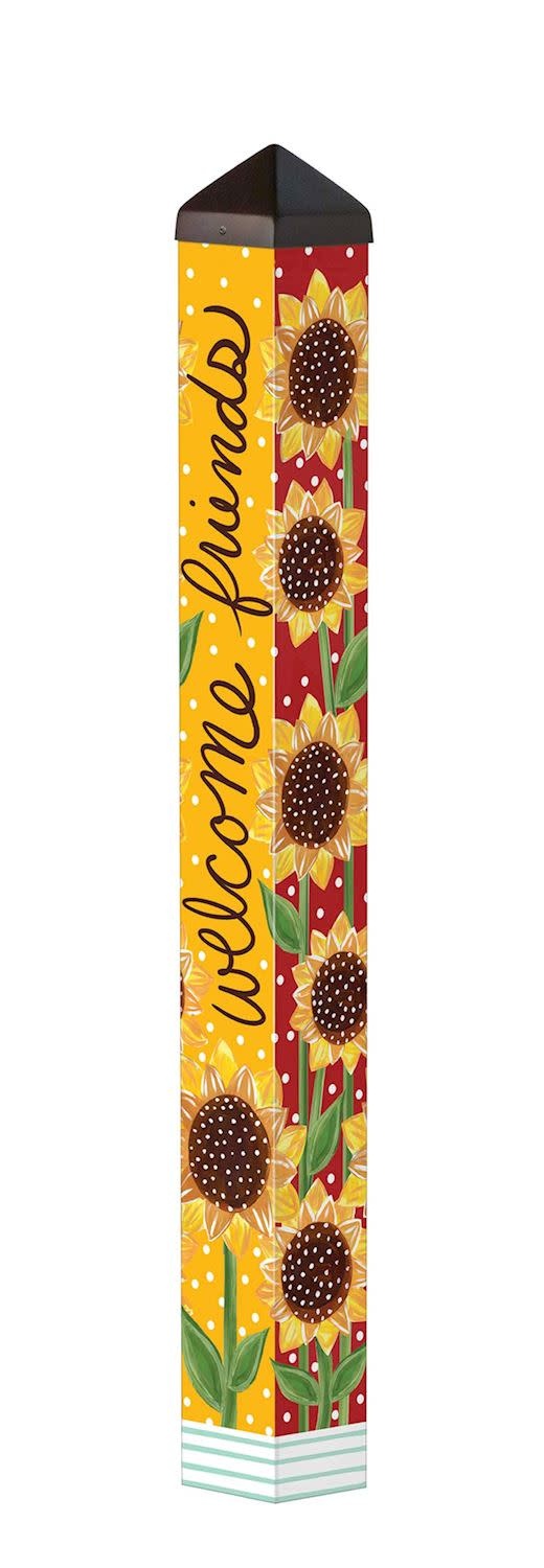 40" Playful Sunflowers Art Pole