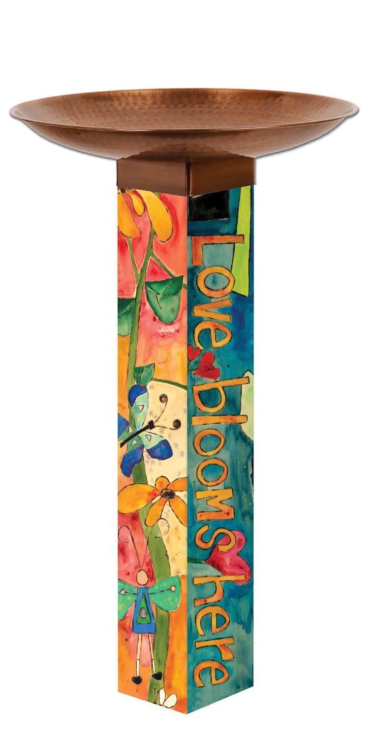Love Garden Bird Bath Peace Pole