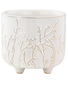 White Floral Footed Vine Container