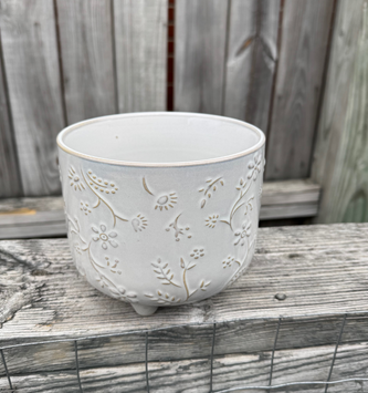 Large White Floral Container