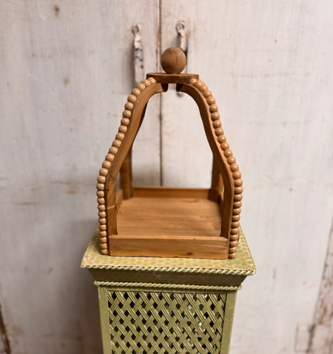 Wooden Beaded Open Lantern