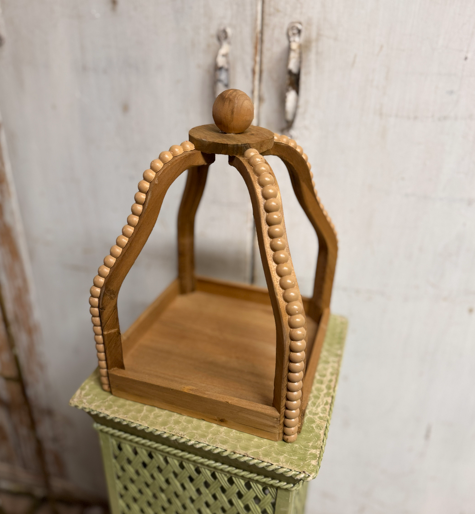 Wooden Beaded Open Lantern