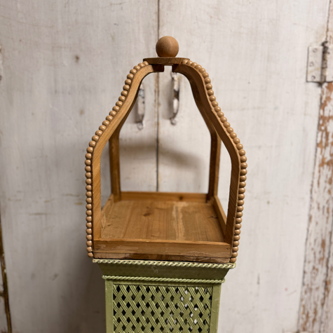 Wooden Beaded Open Lantern