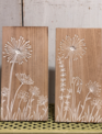 Wooden Engraved Dandilion Art