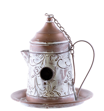 Copper Finish Coffee Pot Bird Feeder