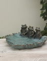 Triple Frog Leaf Bird Feeder