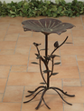 22.5" Copper Finish Metal Flower Bird Bath