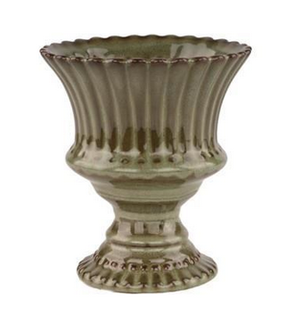 Green Stoneware Compote