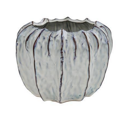 Ivory Ribbed Terra Cotta Container