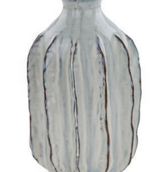Ivory Ribbed Terra Cotta Vase