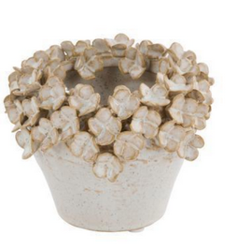 Stoneware Hydrangea Petal Container (2-Sizes 2-Colors)-