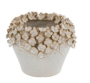 Stoneware Hydrangea Petal Container (2-Sizes 2-Colors)-