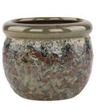 Green Textured Terracotta Container (2-Sizes)