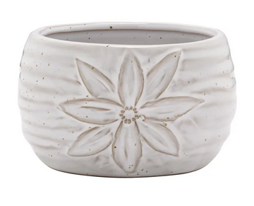 Ceramic White Flower Mini Pot