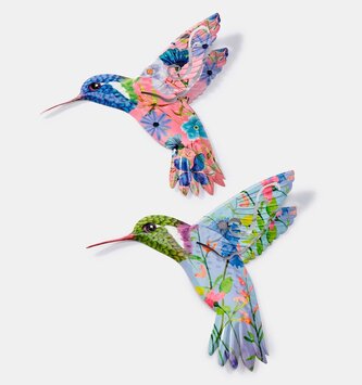 Metal Floral Hummingbird (2-Styles)