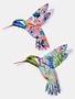 Metal Floral Hummingbird (2-Styles)