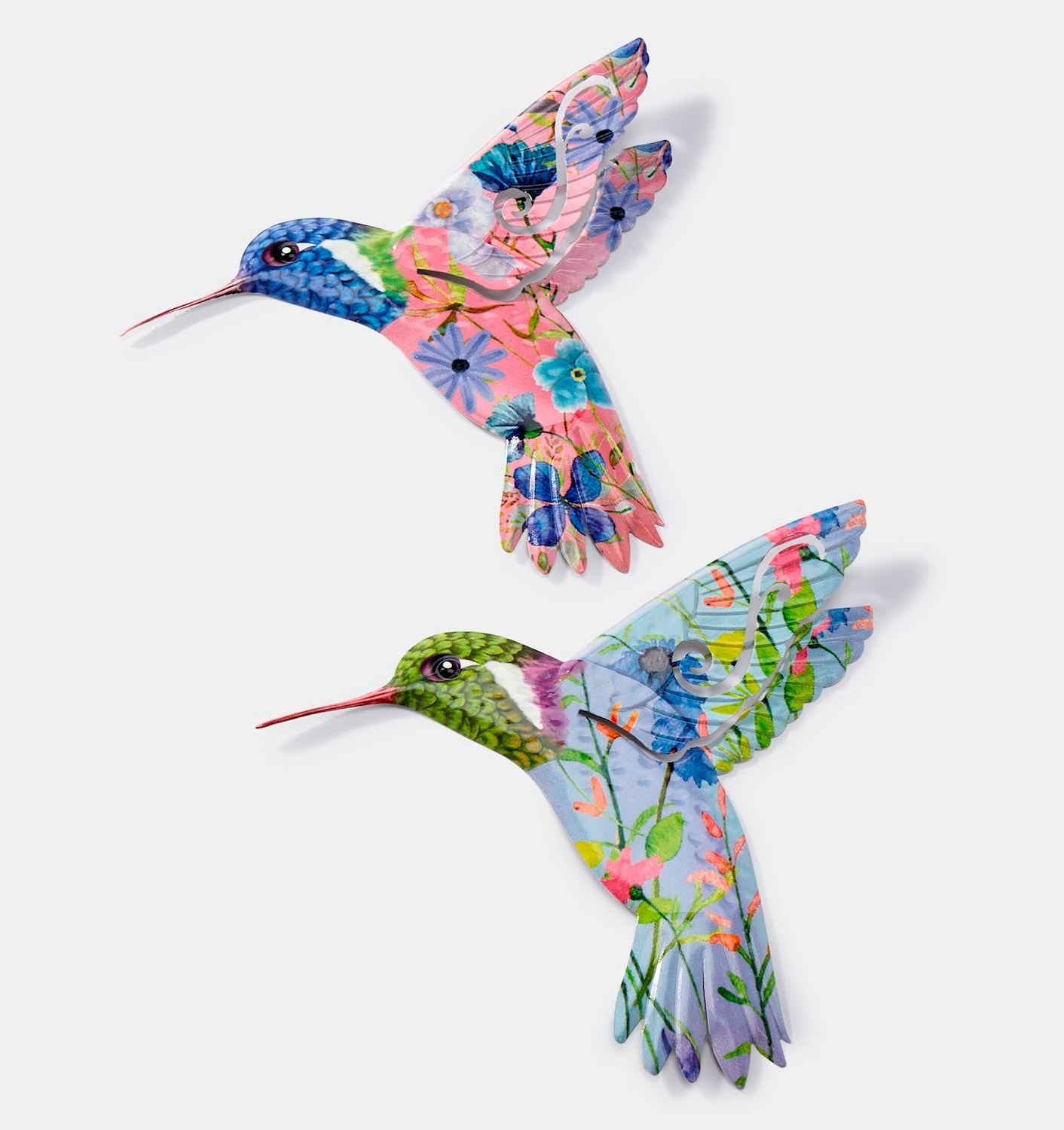 Metal Floral Hummingbird (2-Styles)