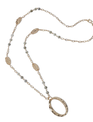 Gold Oval Labradorite Pendant Necklace