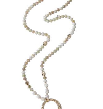 Green Fauceted Crystal Stone Necklace