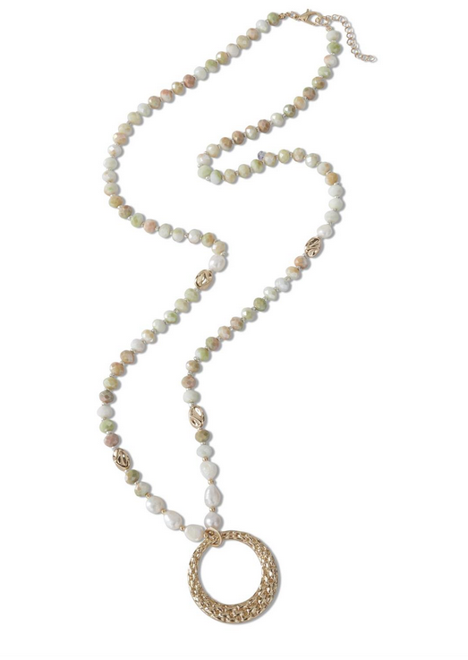 Green Fauceted Crystal Stone Necklace