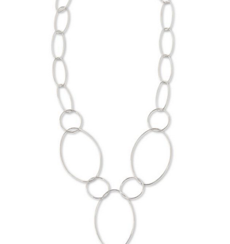 Delicate Loop Necklace With Pear Pendant