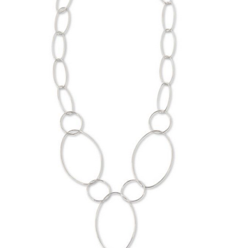 Delicate Loop Necklace With Pear Pendant