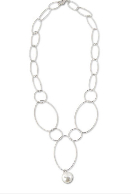 Delicate Loop Necklace With Pear Pendant