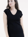 Original USA Neutral V-Neck Drop Shoulder Comfort Top By: Original USA