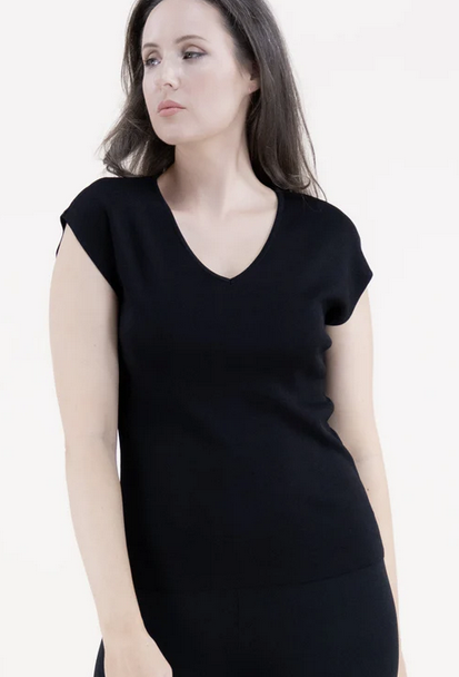 Original USA Neutral V-Neck Drop Shoulder Comfort Top By: Original USA