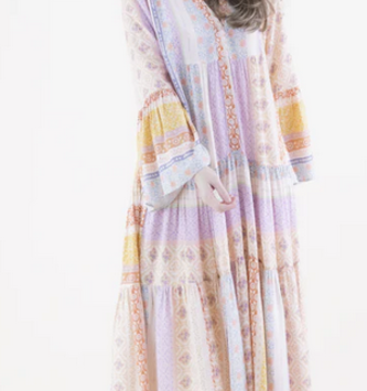 Original USA Floral Striped Tiered Shirt Dress By: Original USA