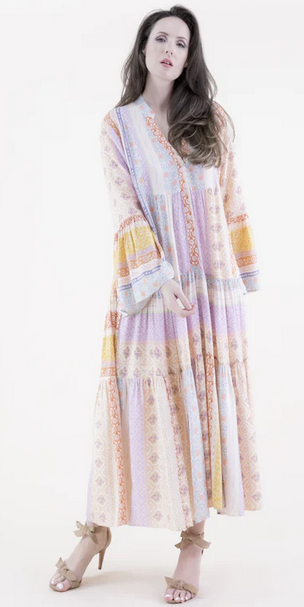 Original USA Floral Striped Tiered Shirt Dress By: Original USA