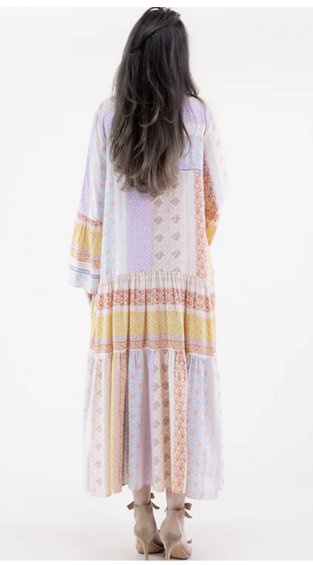 Original USA Floral Striped Tiered Shirt Dress By: Original USA