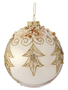4" Pearl Glass Etched Ball Ornament