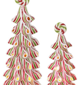 Set of 2 Ribbon Candy Trees