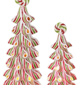 Set of 2 Ribbon Candy Trees