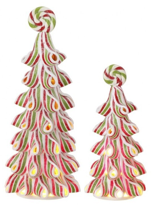 Set of 2 Ribbon Candy Trees