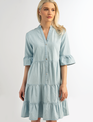 Simply Noelle Tiered Ruffle Denim Dress By: Simply Noelle