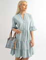 Simply Noelle Tiered Ruffle Denim Dress By: Simply Noelle