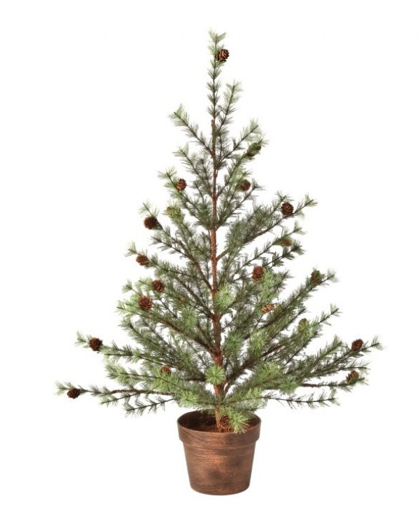36" Potted Skip Pine Tree w/ Cones