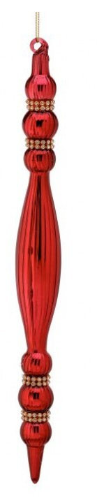 12" Glass Finial w/ Rhinestones Ornament