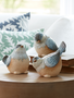 Set of 3 Speckled Blue Birds