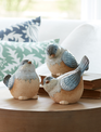 Set of 3 Speckled Blue Birds