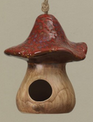 Ceramic Glazed Mushroom Birdhouse